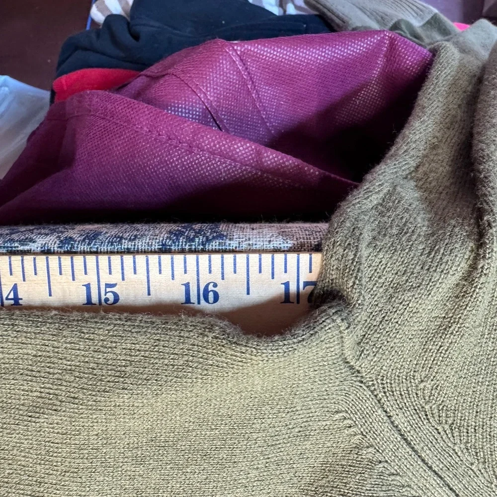 BANANA REPUBLIC Cashmere/Wool/Cotton Full Zip Mock neck Cardigan Taupe SZ XL